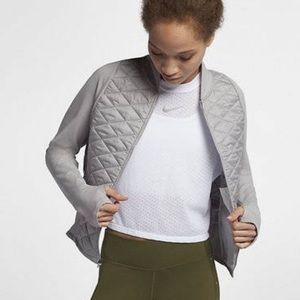 WOMENS GREY NIKE AEROLAYER RUNNING THERMAL REPEL WOMENS SIZE MEDIUM NWT